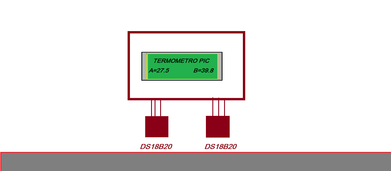 FAÇA UM TERMÔMETRO DIGITAL COM 2 SENSORES DS18B20 E LCD – COM PIC 16F628A-MODO MANUAL OU AUTOMÁTICA  (REF148)