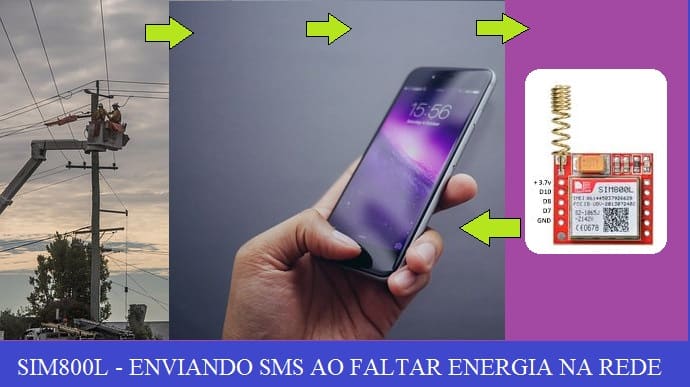AVISO DE FALTA DE ENERGIA NA REDE POR SMS – C/ SIM800L E PIC16F628A (REF321)