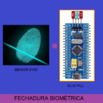 FECHADURA ELETRÔNICA BIOMÉTRICA COM BLUE PILL (REF363)